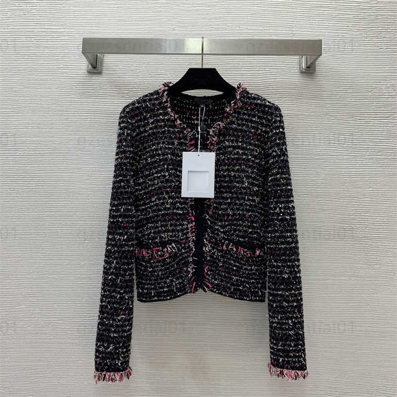 Tweed Jacket Women Designer Jackets Fine Glitter Braided Contrast Tweed Blend Temperament Short Knit Cardigan Coat Top Jacket Womens Clothes