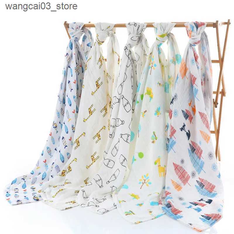 Blankets Swaddling 120*110 cm Cotton Baby Blanket Bath Towel Swaddle Blanket Diaper Gauze Muslin Blanket Baby Blankets Newborn Blanket Swaddle L240910