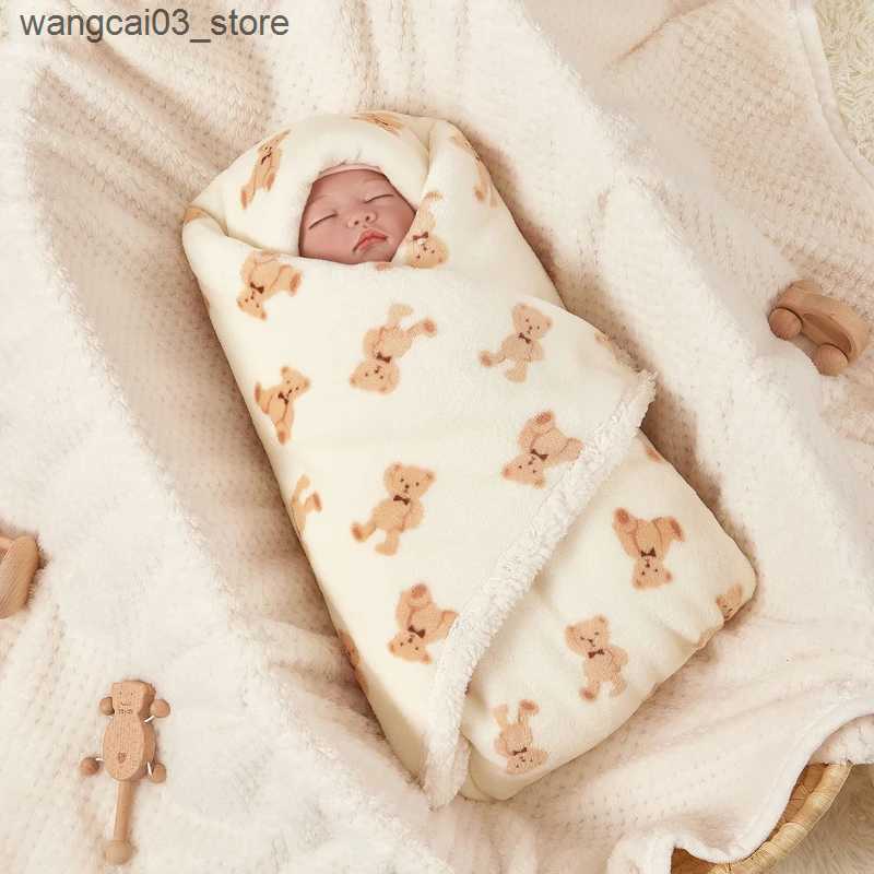 Blankets Swaddling Winter Baby Blanket Fleece Warm Quilt for Newborn Bedding Baby Swaddle Wrap Flannel Lamb Soft Baby Stroller Blanket Manta Bebe L240