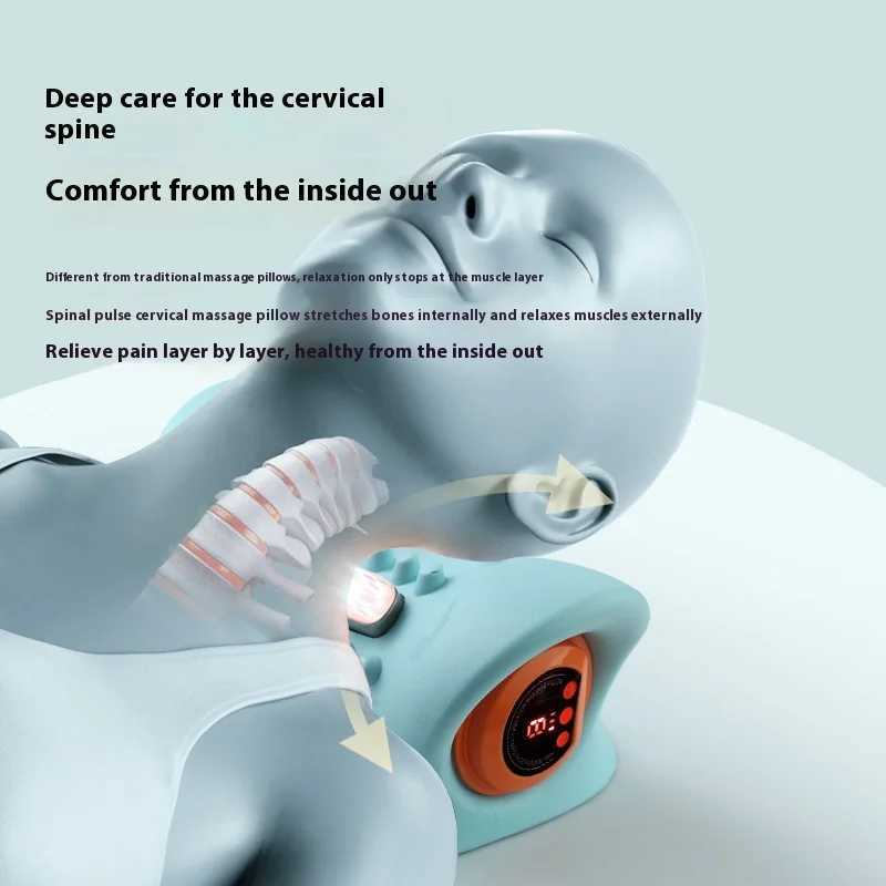 Neck massager adult Cervical spinal relief trail portable neck and head compression point massage pillow W240819