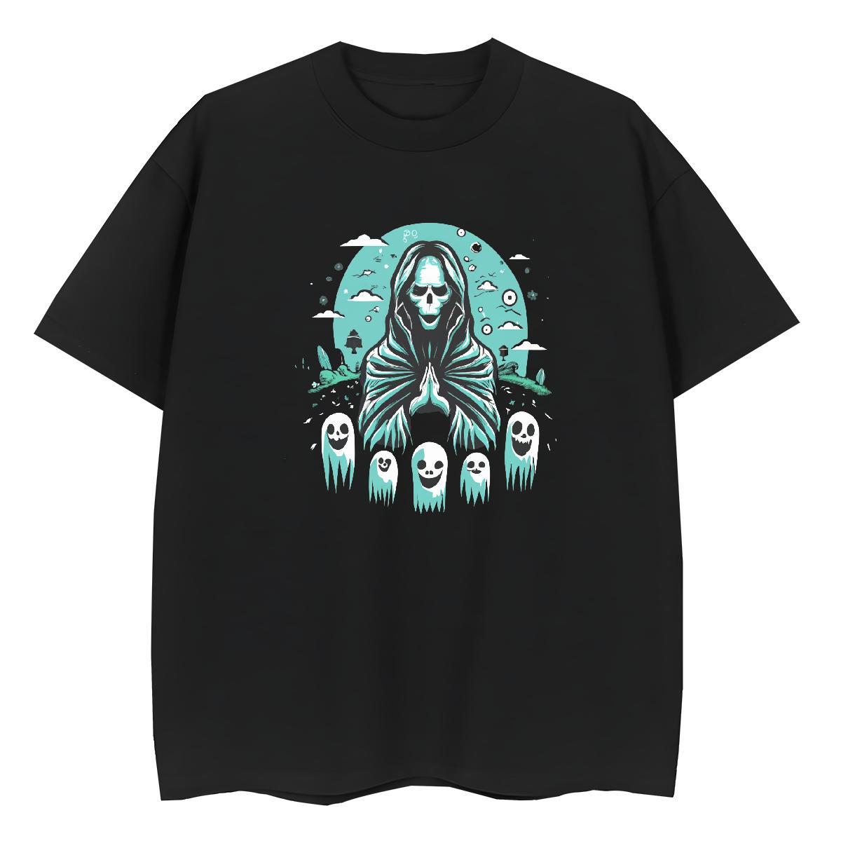 Fashion Casual T Shirt For Woman 100% Cotton 230g Breathable Short Sleeve Sports Street Wear skull Woman Tshirt High quality Custom Print Oversized Cl