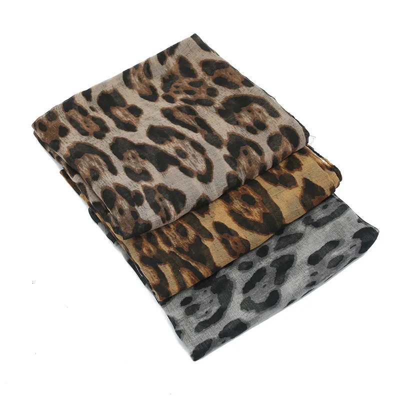 Sunscreen Voile Thin Women Scarf Summer Girls Classic Leopard Print Scarves Soft Lady Foulard Viscose Female Wrap Shawls 241009