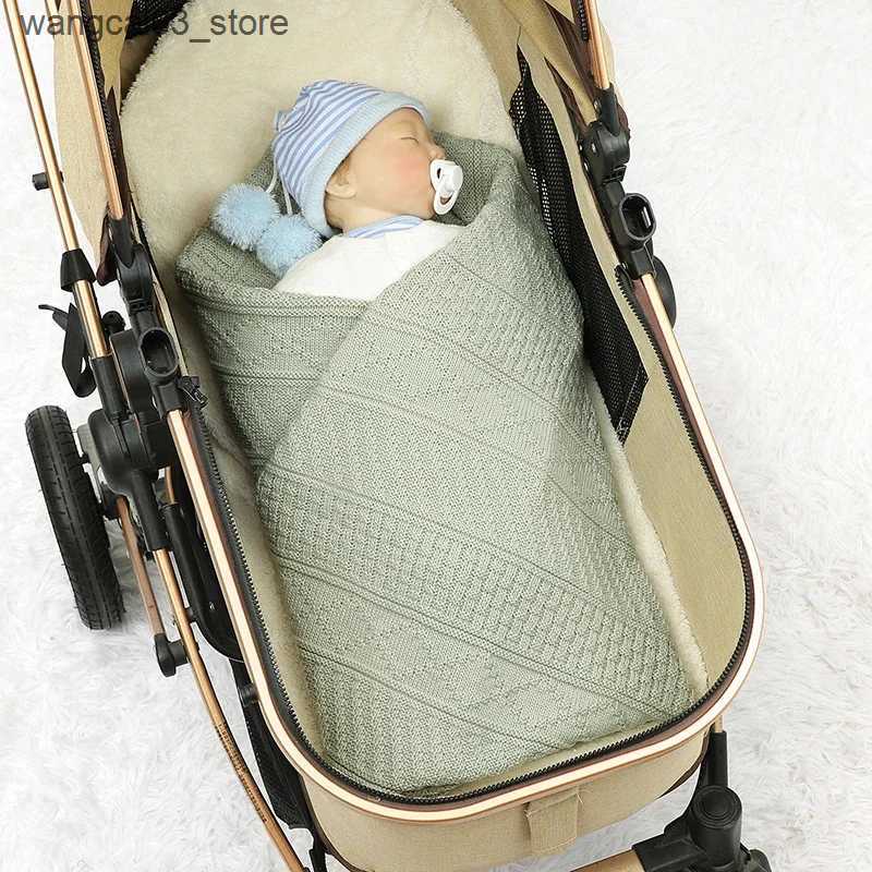 Blankets Swaddling Infant Baby Blanket Knitted Newborn Kid Bed Plaid 100*80CM Quilt Solid Toddler Girl Boy Stroller Swaddling Super Soft Breathable L2