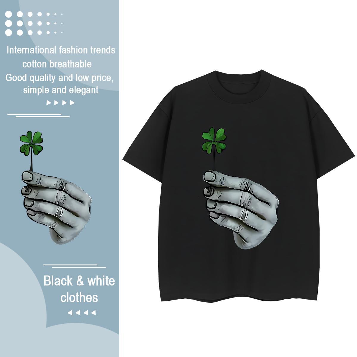 2024 DIY T-Shirts for Women 230g 100% Cotton O Neck Short Sleeves High Street Hip Hop hands Woman Tshirt Designer Custom Print Plus Size Tees Shirts