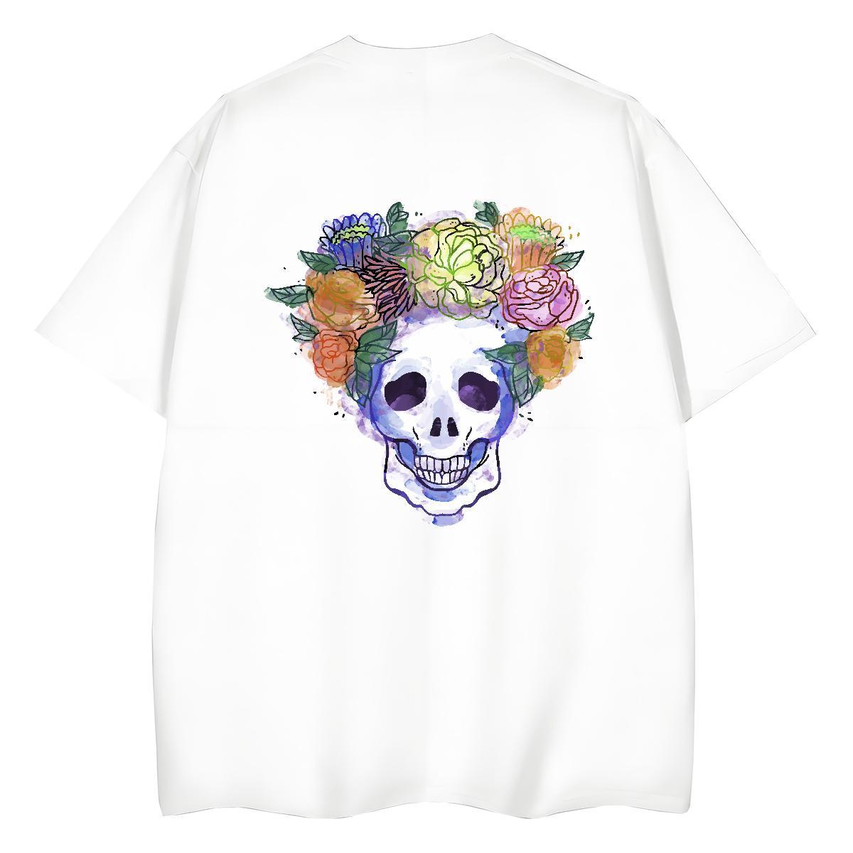 Fashion T shirt 100% Cotton 230g Comfortable Hip Hop skull Tshirt for Man Woman Brand Anime Print Tees