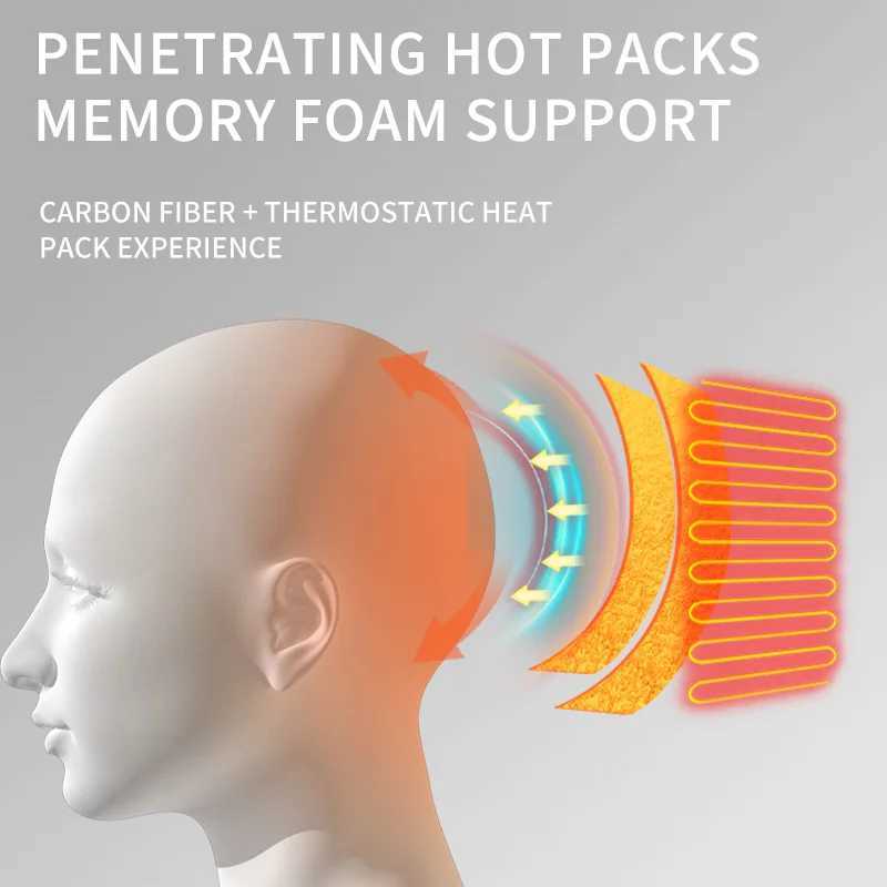 Bluetooth back massage pillow electric head waist neck body massager car back waist spine with heating vibration charging W240819