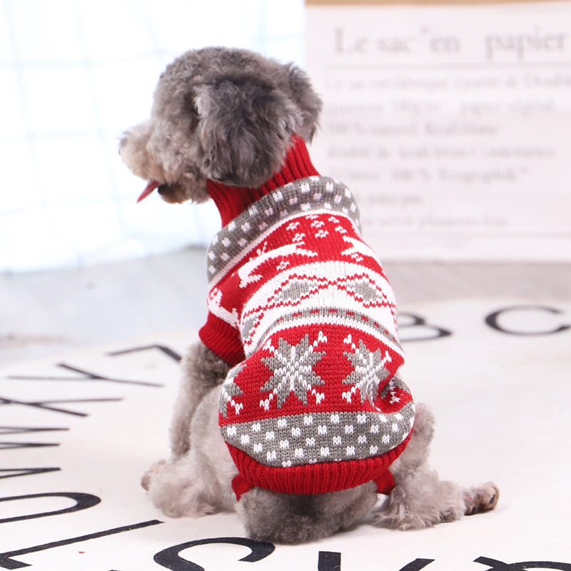 Puppy Christmas Sweater Pet Reindeer Snowflake Sweaters for Kittys and Small Dogs Cats Free shipping