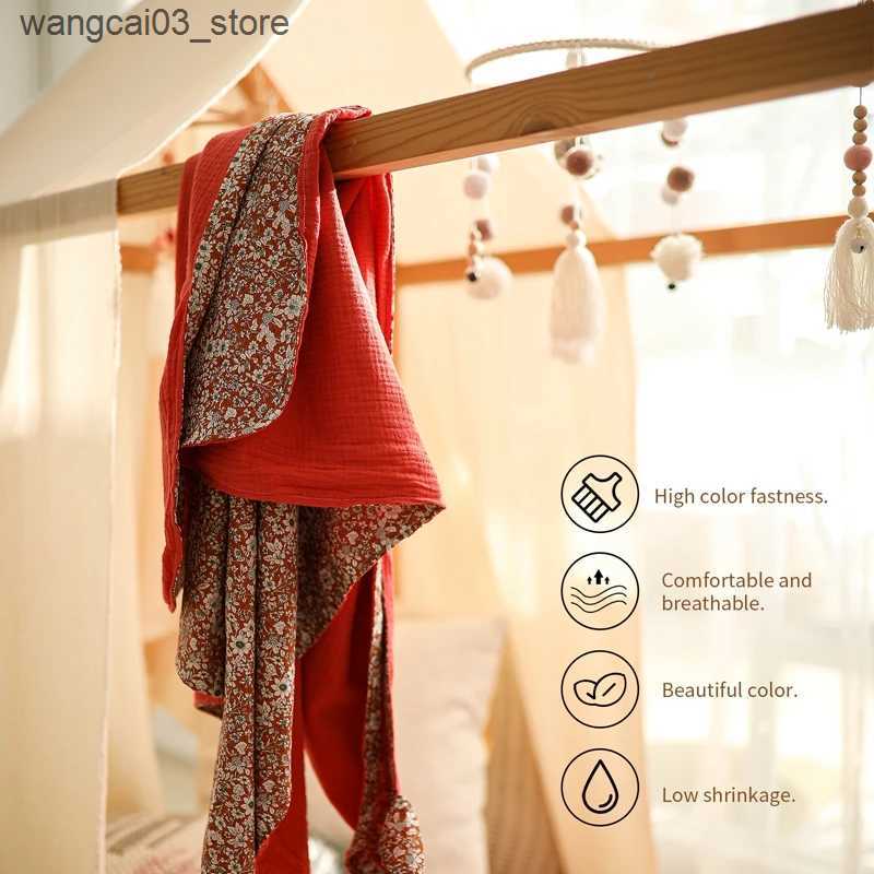 Blankets Swaddling Bopoobo Soft Newborn Baby Wrap Blankets 100% Cotton Baby Sleeping Bag Multicolor Floral Bath Blanket Sleeping Swaddle Blanket L2409