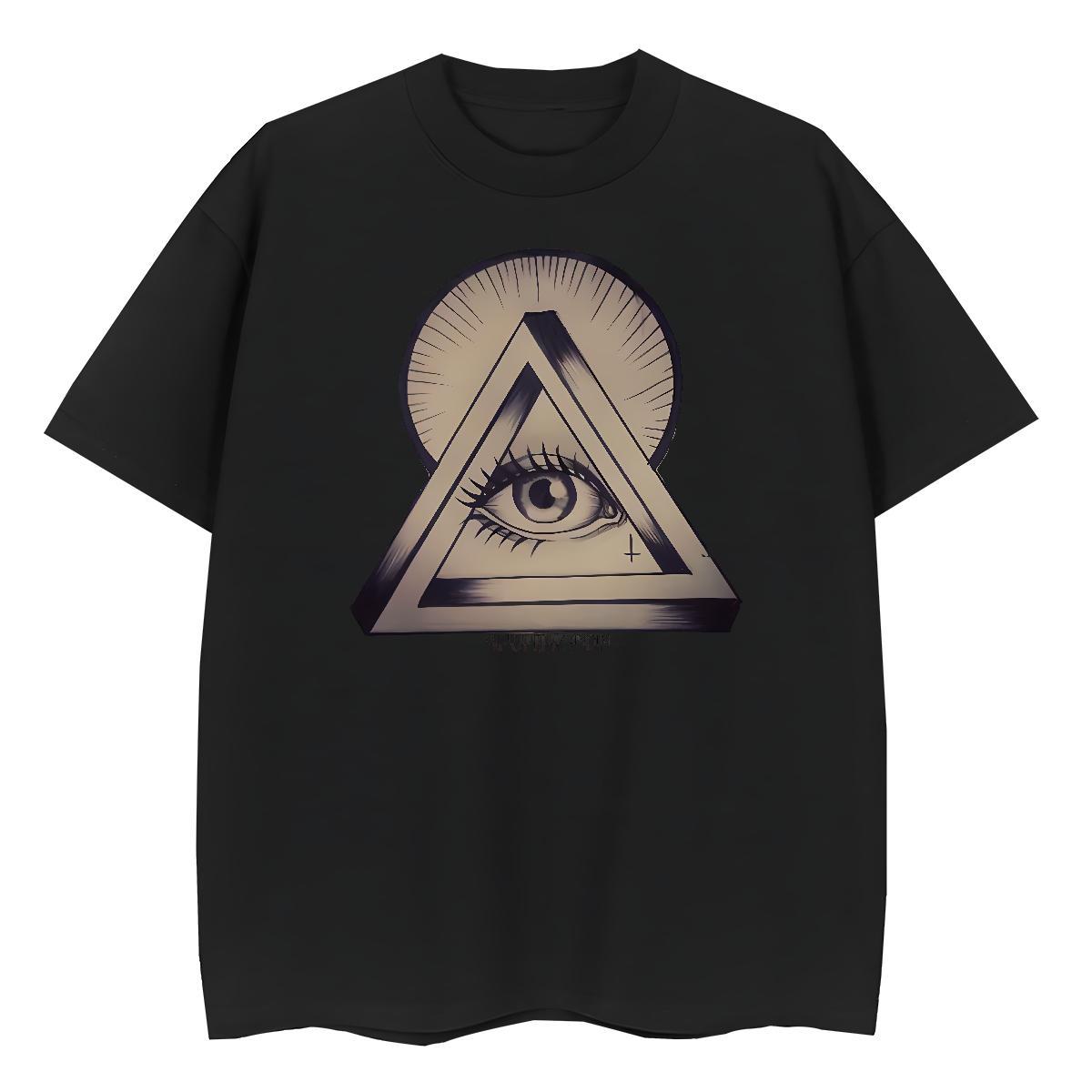 Casual New T shirt 100% Cotton 230g O-Neck Short Sleeve Home Outdoor eye of the devil Womens Tshirts Soft Oversized L-4XL Clothings