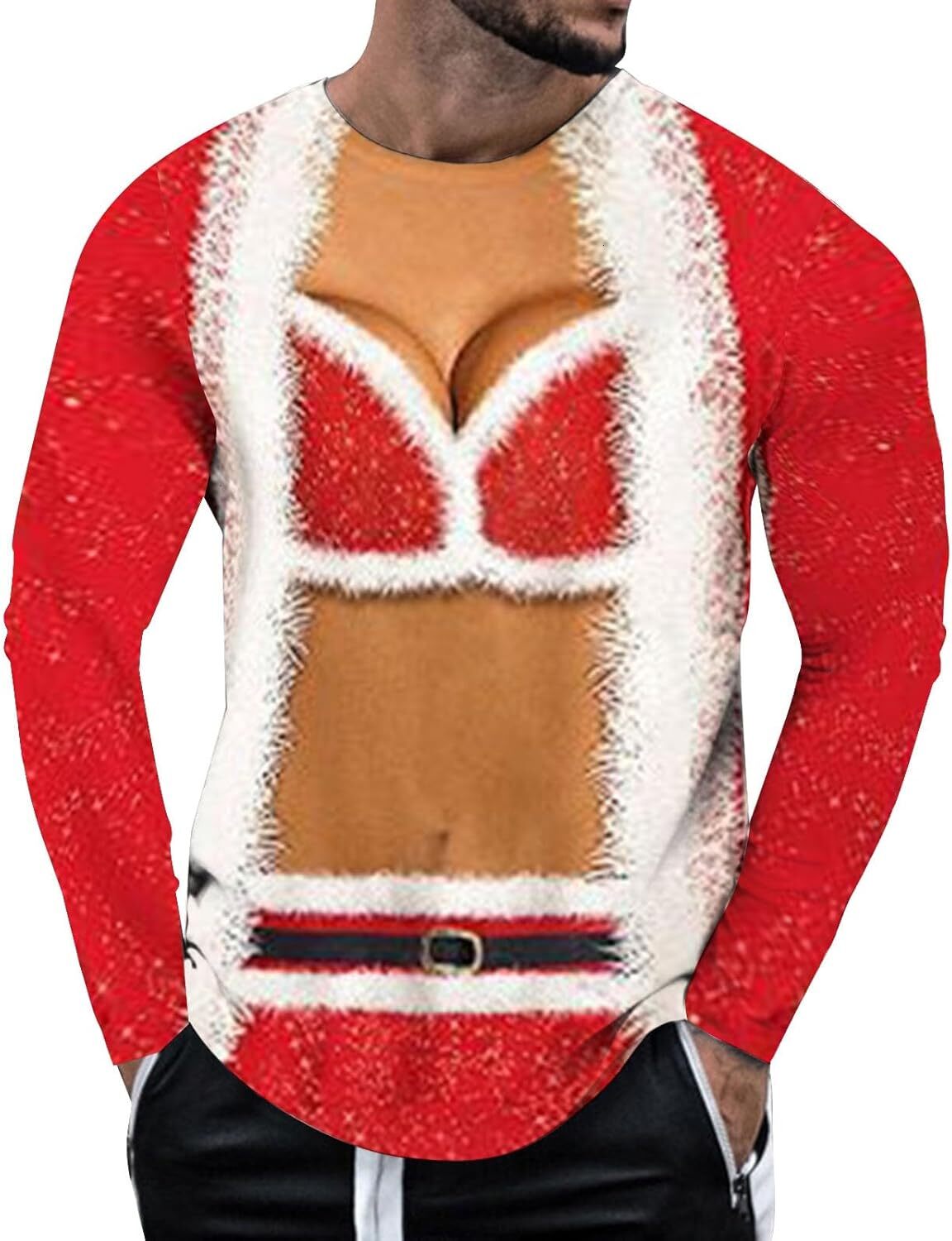 Long Sleeve Shirts for Men sweatshirt Mens Christmas Shirt Long Sleeve Crewneck Ugly 3D Xmas Tree Graphic Casual T Shirt Pullover Sports Tops Blouses