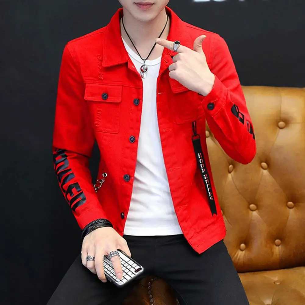 Spring and Autumn jeans jacket mens Korean fashion student handsome version jacket mens denim jacket W241011