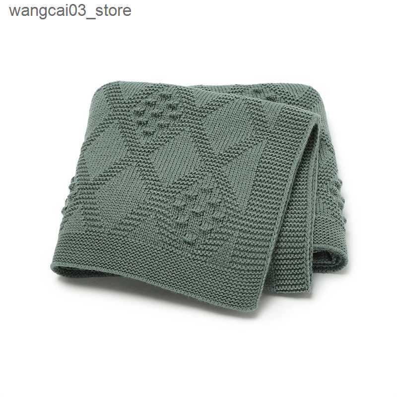 Blankets Swaddling Newborn Baby Blankets Knit Sleepsack Breathable Infant Girls Boys Bedding Solid Quilt Stroller Swaddle Soft Covers 90*70CM Plaid L2