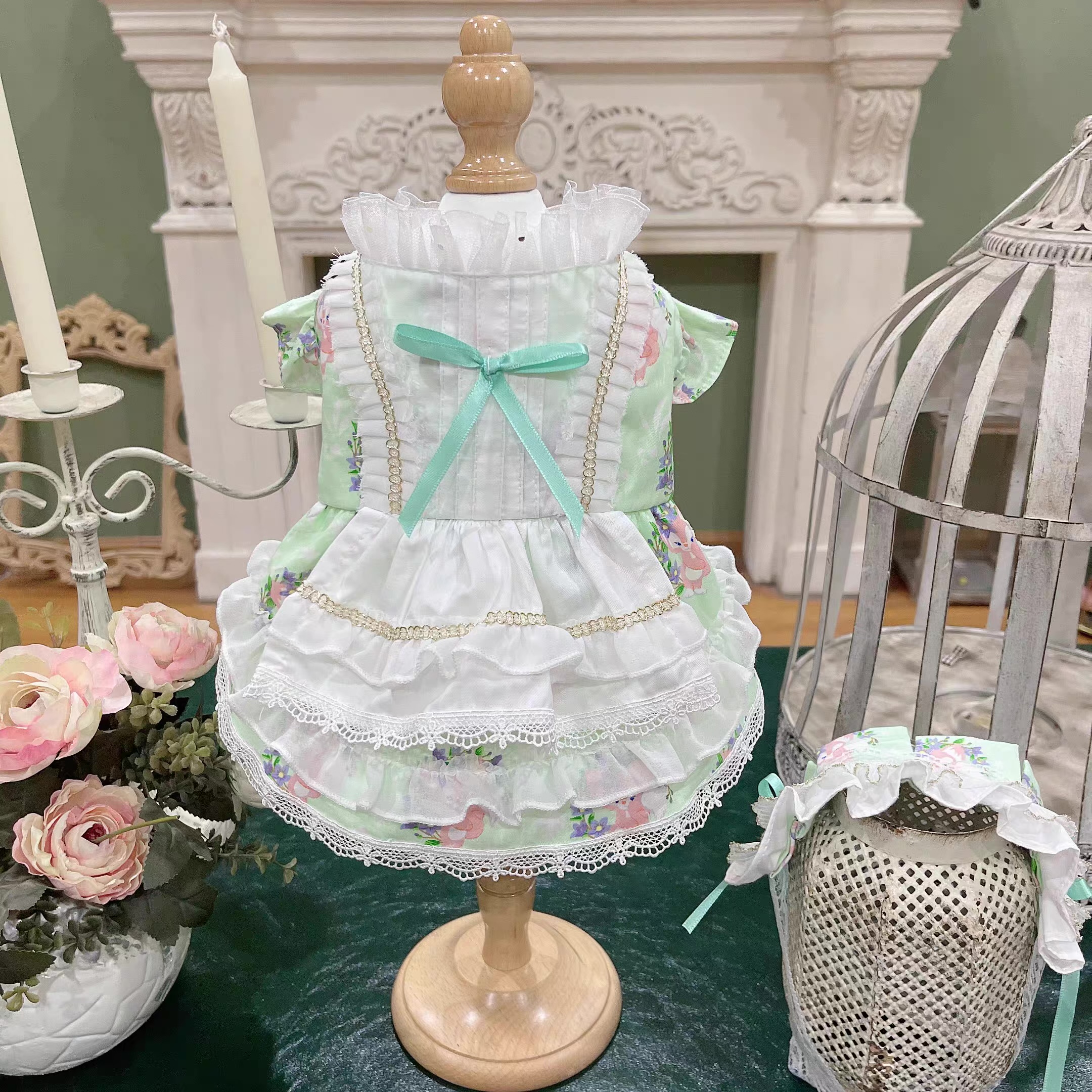 Original Pet Cat Dog Rabbit Dress skirt Light green Yorkshire Bear