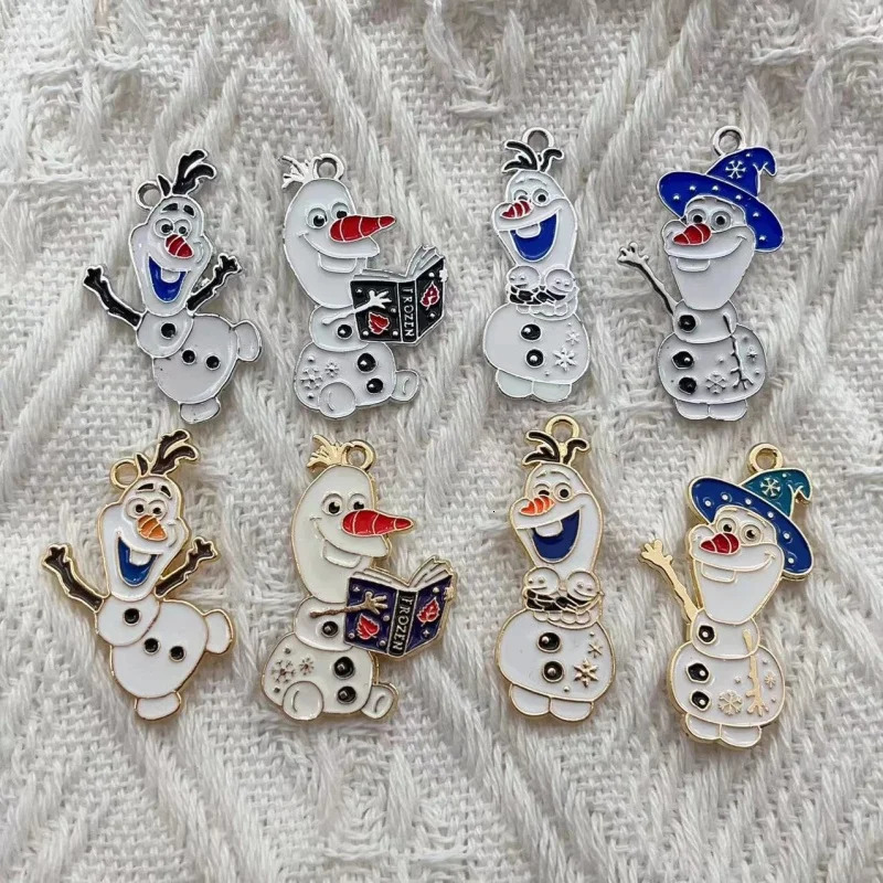 10pcs Cartoon Snowman Enamel Charms Pendant Smiling cute Metal DIY Bracelet Earrings For Jewelry Accessories 241010