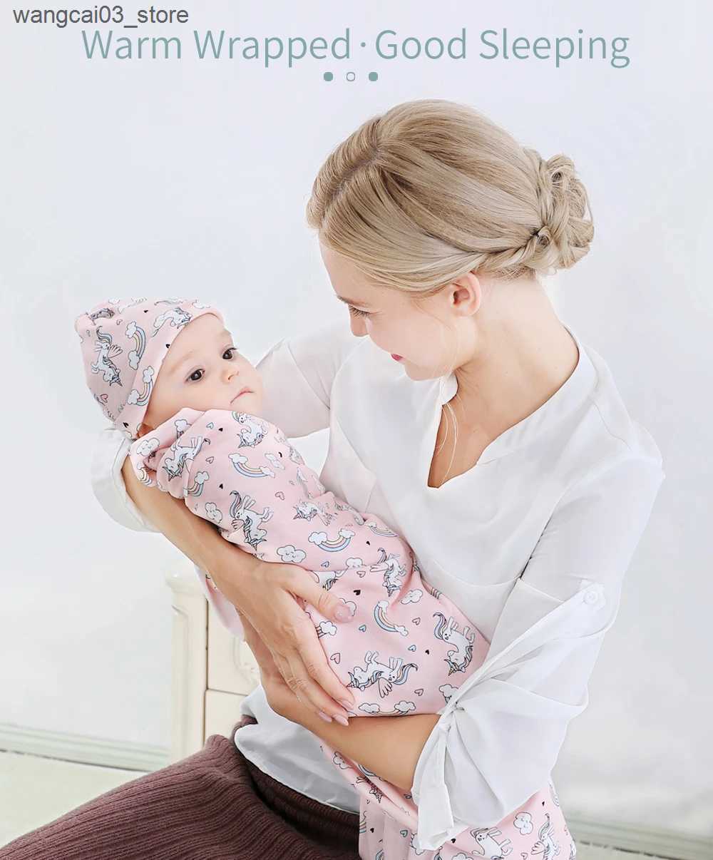 Blankets Swaddling Insular Baby Sleeping Swaddle New Cartoon Infant Cotton Baby Swaddling Wrapped Blanket Newborn Baby Bath Towel 92*92cm L240910