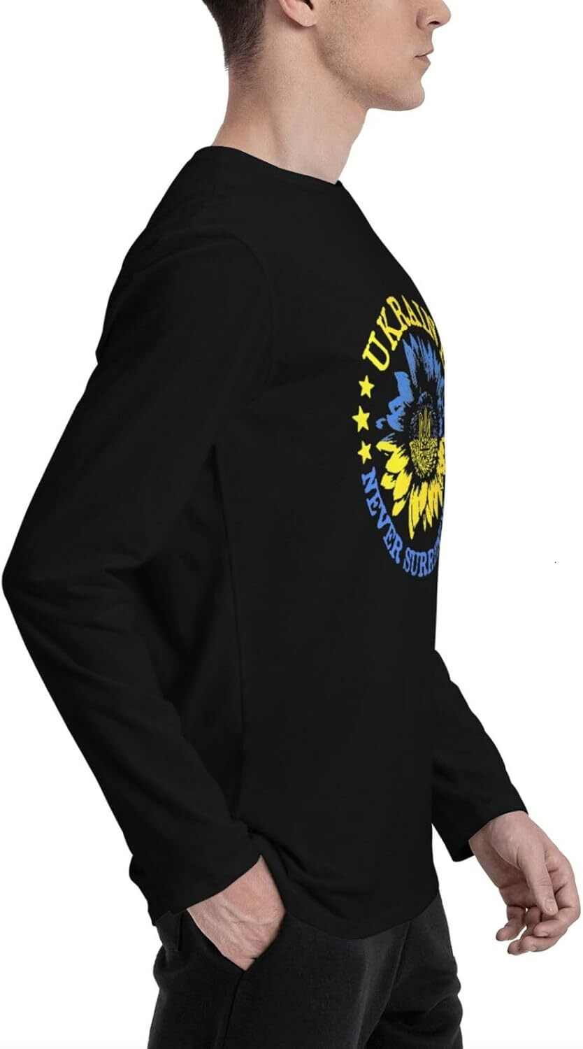 Long Sleeve Shirts for Men sweatshirt Ukraine Never Surrenders T-Shirt Long Sleeve T-Shirt Man's Woman's Comfortable Tee Top