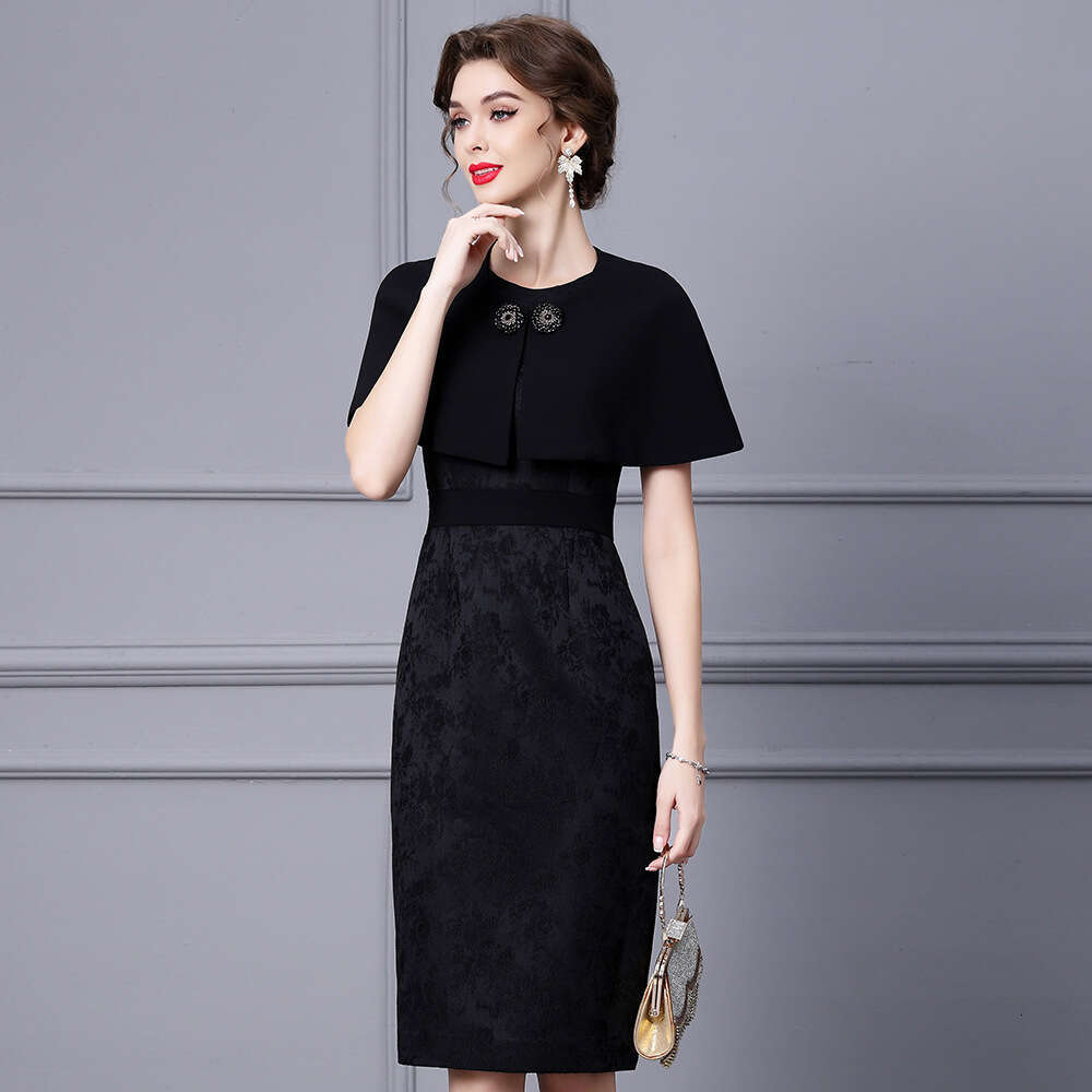 s autumn new womens clothing set exudes noble temperament with a shawl design that is fashionable and stylish. The two-piece dress showcases the figur