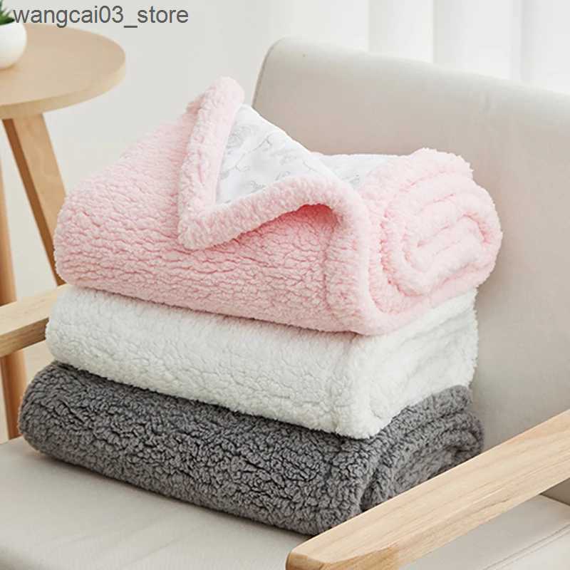 Blankets Swaddling Newborn Double Layers Cozy Flannel Baby Blanket Winter Baby Boys Girls Wrap Infantil Swaddle Nap Receiving Bedding Bebe Quilt L2409