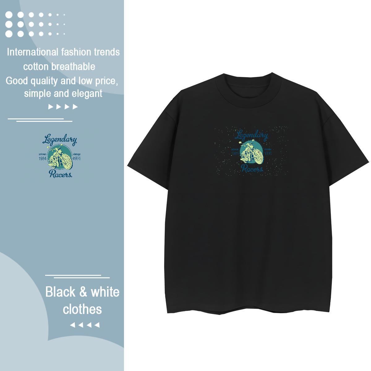 New Women T Shirts 230g Cotton Breathable Beach Motorcycle Couples T Shirts Soft Oversized Tee Shirt