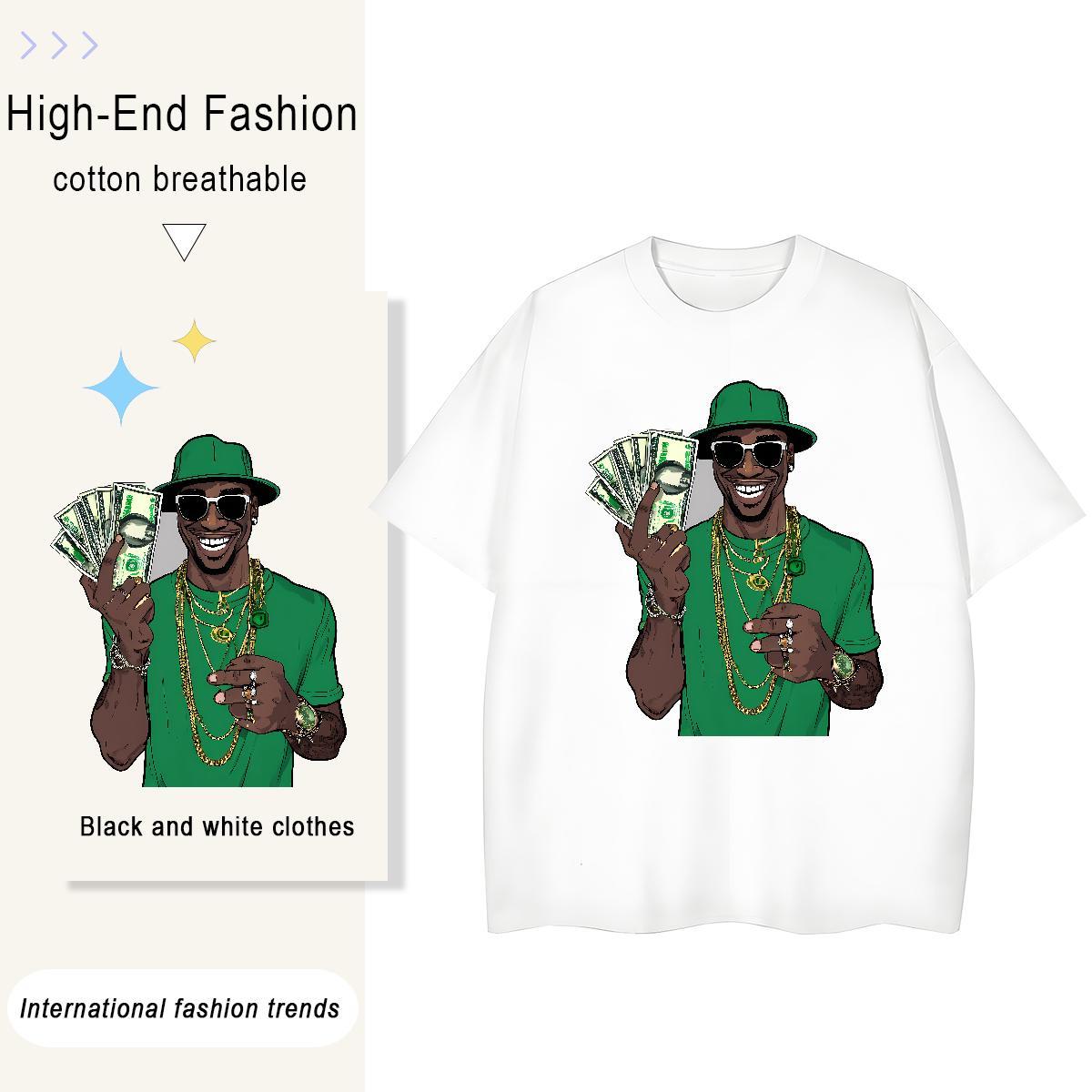 Factory Direct T Shirt For Woman 230g Pure Cotton Comfortable Casual Daily Wear money Women Tees 5A Custom Cartoon Tees Shirts