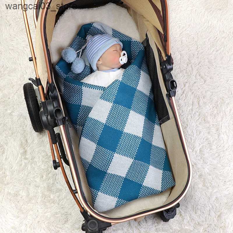 Blankets Swaddling Baby Blankets Knitted Plaid Newborn Girls Boys Bedding Sofa Basket Quilt 100*80CM Infant Kids Stroller Warp Swaddling Super Soft L2