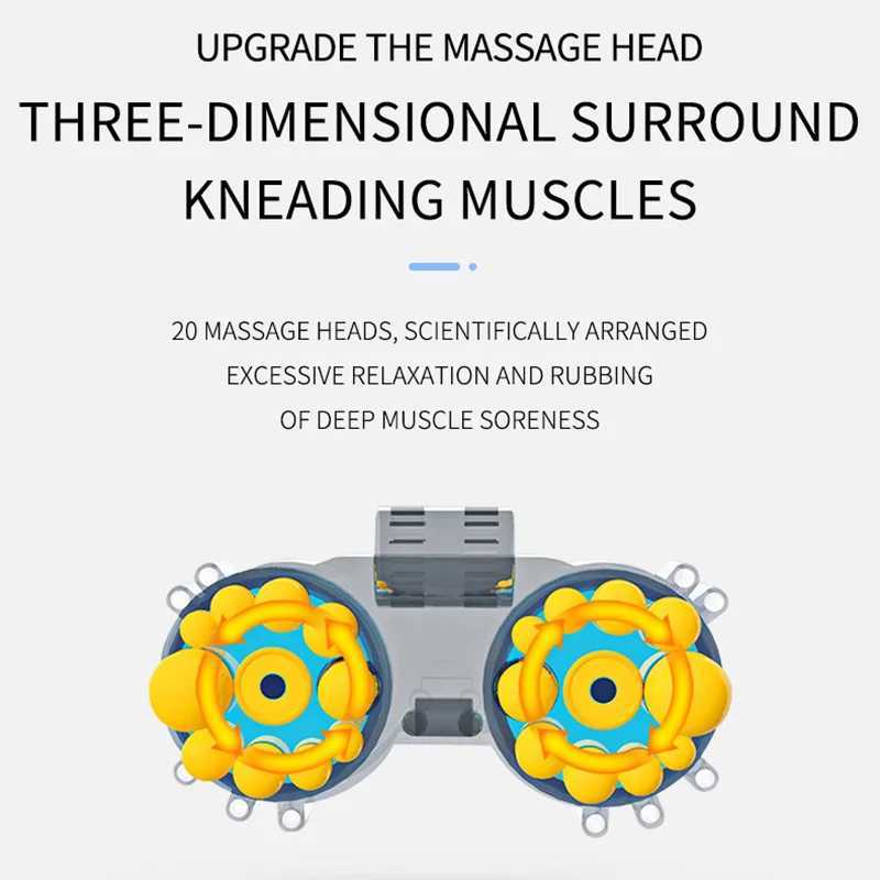 Massage pillow neck massager infrared heating electric back acupressure device Cervical head shoulder kneading healthy relaxation W240819