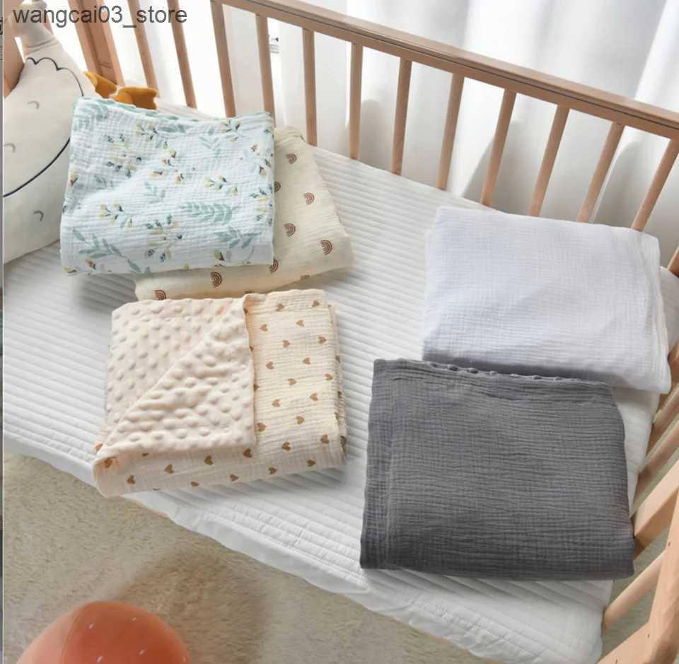 Blankets Swaddling Muslin Baby Swaddle Blankets Newborn Baby Blanket For Boys Girls Cotton Minky Soft Infant Sleeping Cover Crib Quilt Baby Stuff L240