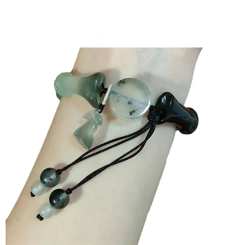 Chinese ancient style jade lotus bracelet Chinese style tassel high-end bamboo bracelet series jewelry gift for women 241007