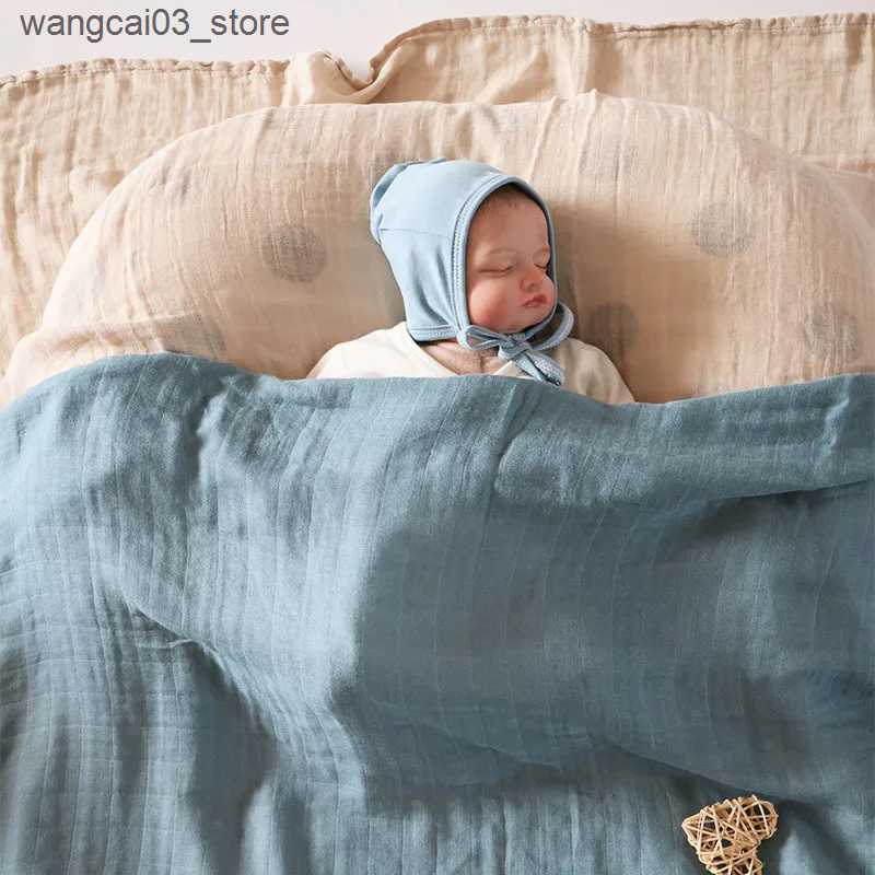 Blankets Swaddling 120*120cm Muslin Bamboo Baby Blanket Soft 2 Layers Newborn Swaddle Wrap Bath Towel Blanket Infant Sleepsack Stroller Cover 0-36M L2