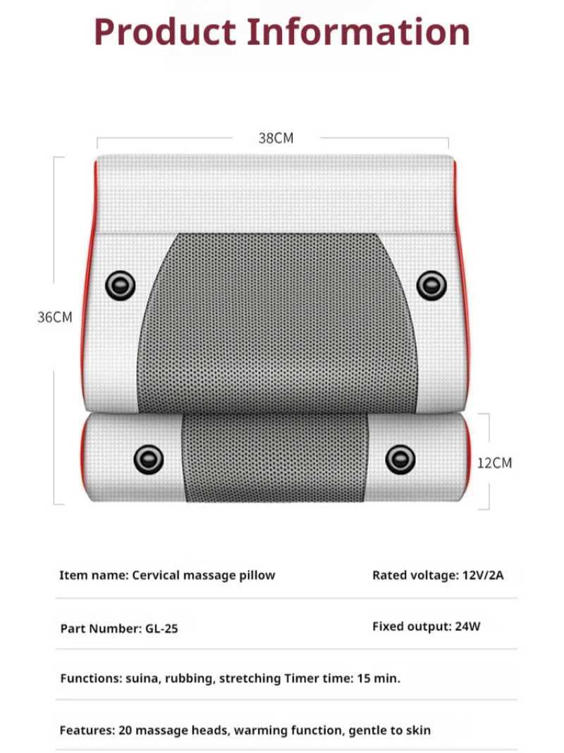 Home multifunctional electric massage tool Lumbar massage hot massage pillow W240819