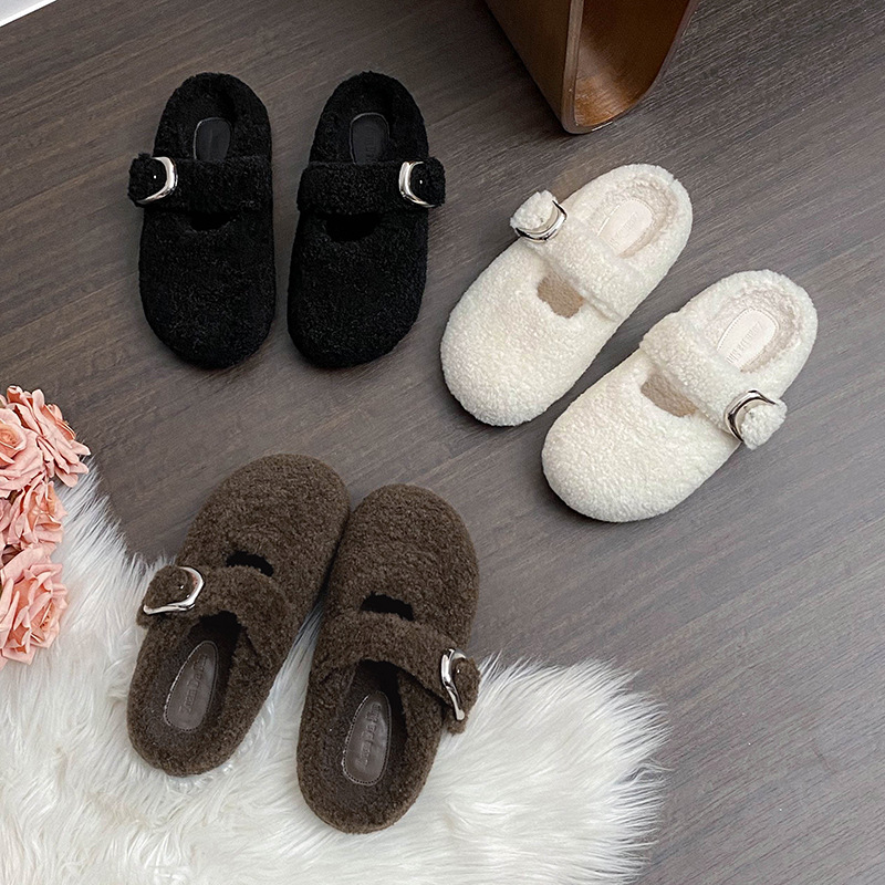 New Autumn and Winter 2024 Baotou Thick Soled Warm Slippers 34-42