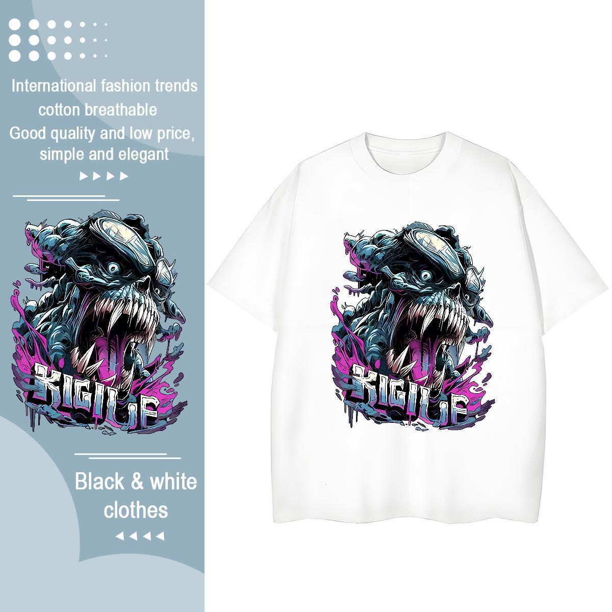 Designer T Shirts Women 230g 100% Cotton Breathable Soft Summer Casual skull Couples T Shirts Designer Nice DIY Printed Tees