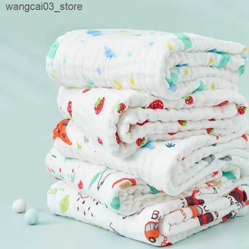 Blankets Swaddling 6 Layers Muslin Blanket Organic Cotton Swaddle Wrap Blanket for Infant Bed Quilt Baby Receiving Blanket Muslin Bath Towel Diaper L2