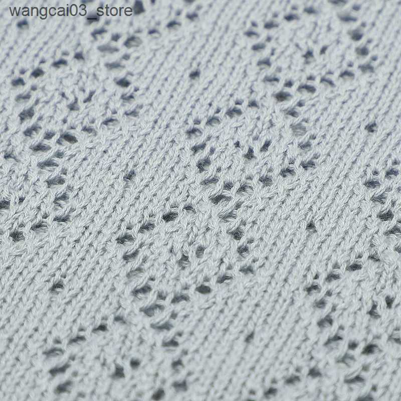 Blankets Swaddling Newborn Baby Blanket 100%Cotton Knit Hollow Infant Girl Boy Bedding Plaid Crib Quilt 100*80CM Stroller Warp Swaddling Super Soft L2