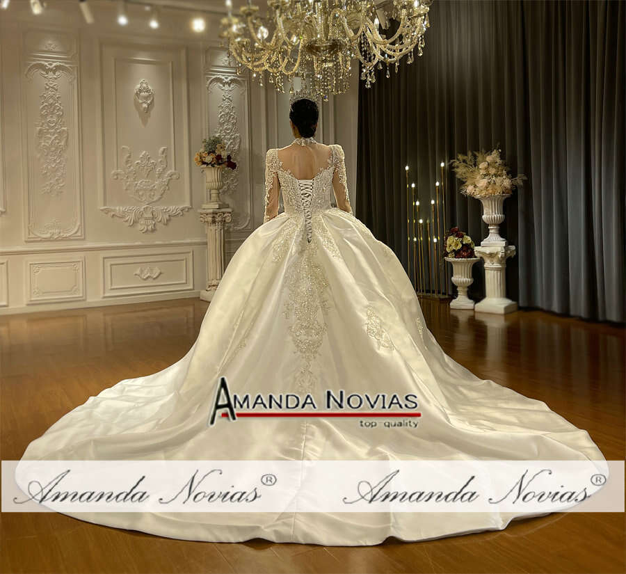 Amanda Novias Crystal Satin Wedding Dress