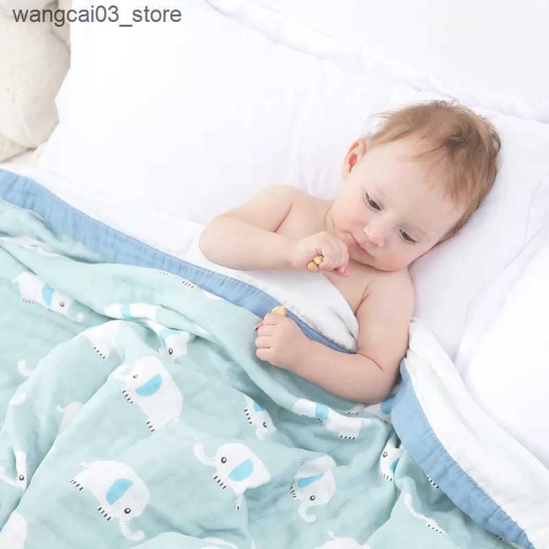 Blankets Swaddling 6 Layers Baby Blanket Children Muslin Cotton Blanket Swaddle Newborn Cover Sleeping Bedding Kids Swaddling 150*120 CM L240910
