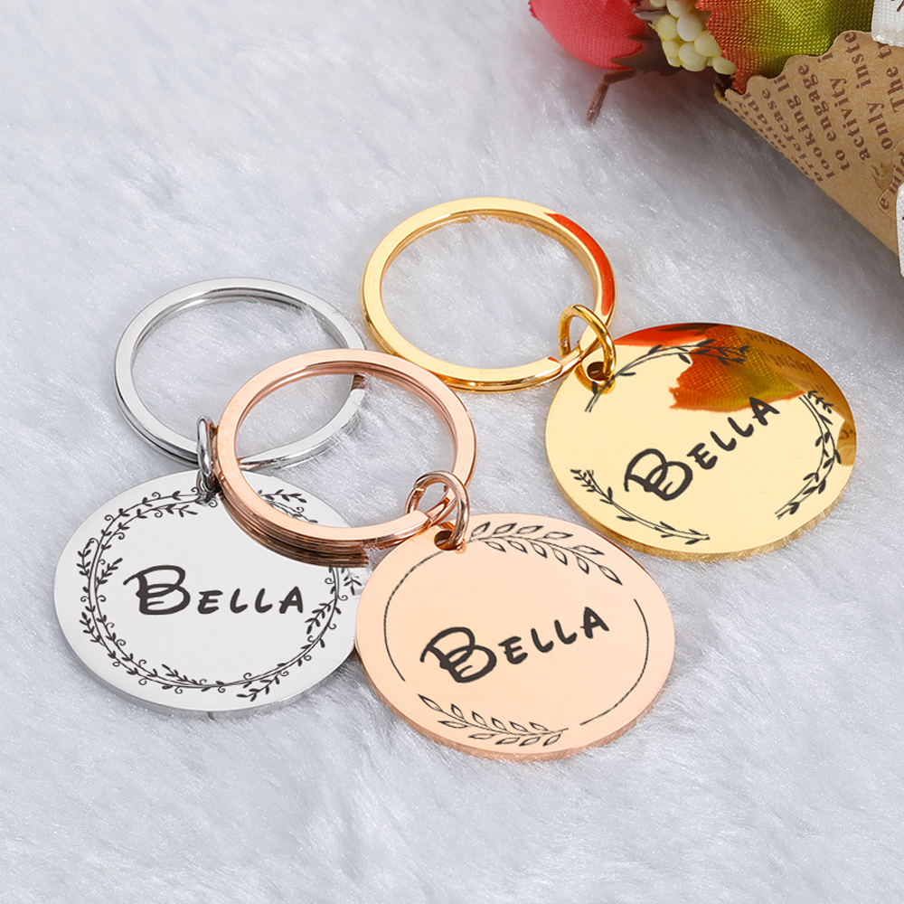 Personalized Dog Pet ID Tags Engraved Puppy Kitten Name Number Address Collar Tag Anti-lost Mirror Plate Pendant Pet Accessories