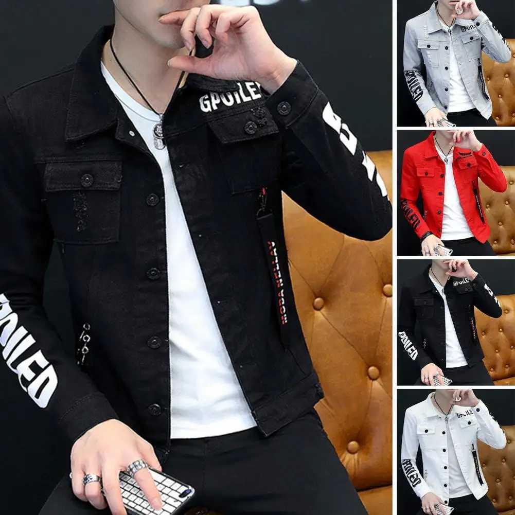 Spring and Autumn jeans jacket mens Korean fashion student handsome version jacket mens denim jacket W241011