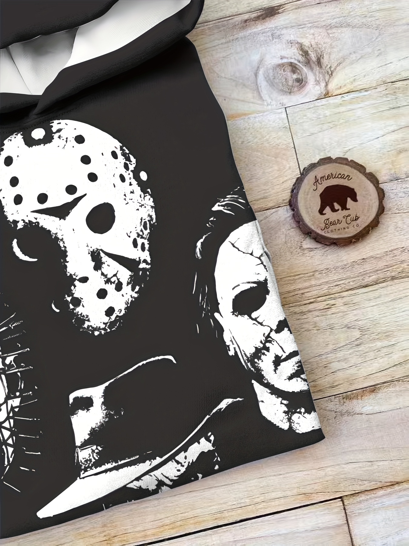 Men's 3D Hoodie with Horror Movie Masks Print, Casual Polyester Hooded Sweatshirt, Unisex Adult Fall/Winter Collection, Knit Fabric, Regular Fit,