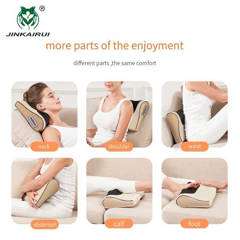 JinKaiRui Neck Massage Pillow Infrared Heating Finger Pressure Massager Equipment Kneading Massage Wave Curve Design Healthy Massager W240819