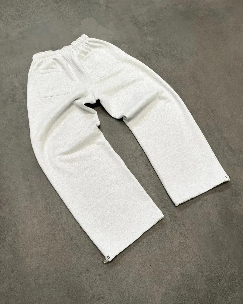 American retro solid color sports pants Y2K Harajuku letter embroidery casual mens street hip-hop trend loose straight pants 240930