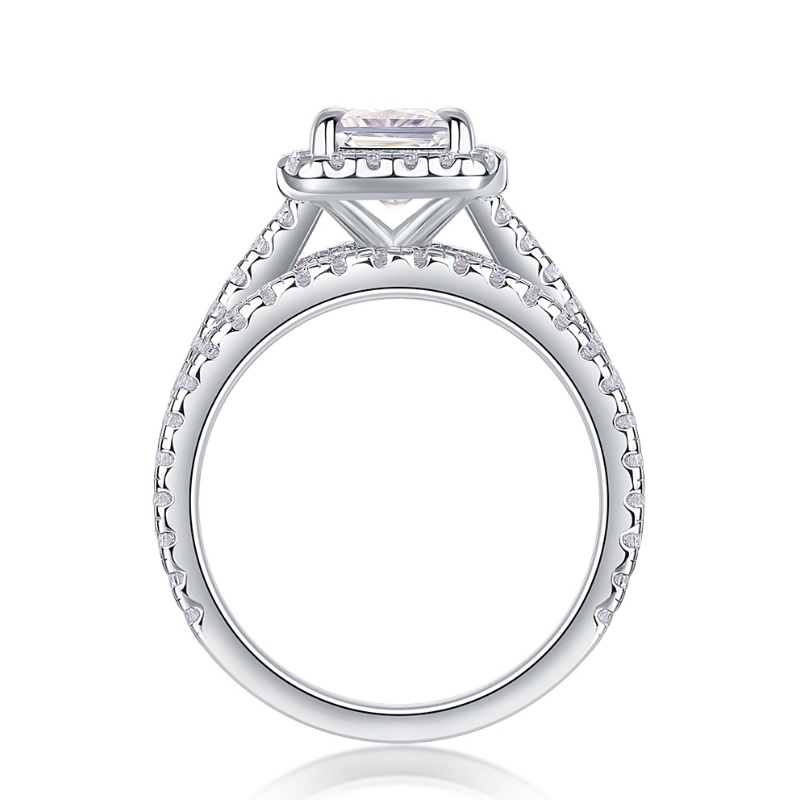3in1 Women GRA Moissanite Ring S925 Sterling Silver 1.5ct Square Moissanite Diamond Rings for Women Promise Jewelry Engagement Rings Gift