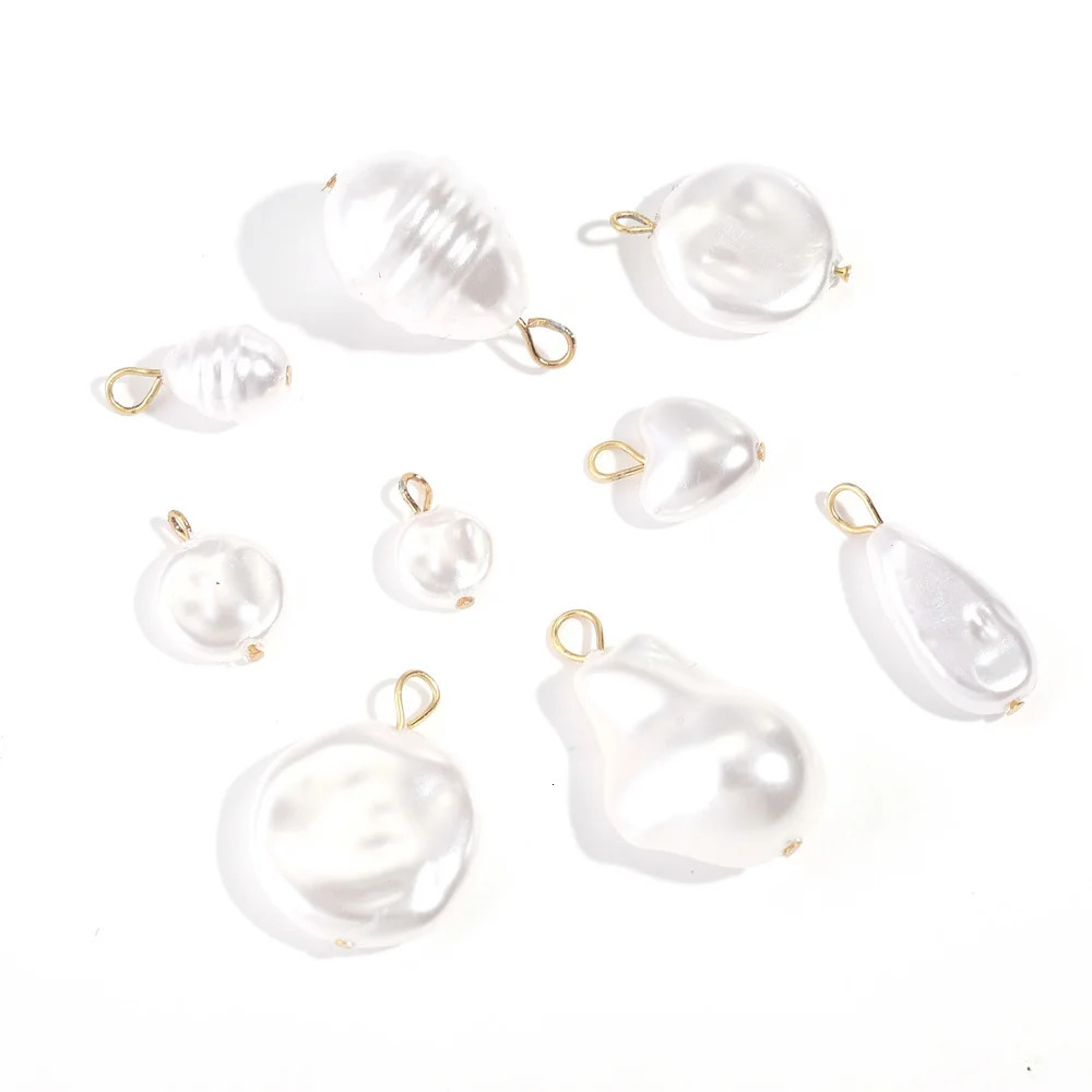 10pcs Pearl Stainless Steel Needle Charms Accessories for DIY Earrings Necklace Bracelet Jewelry Making Charm Dangles 241010