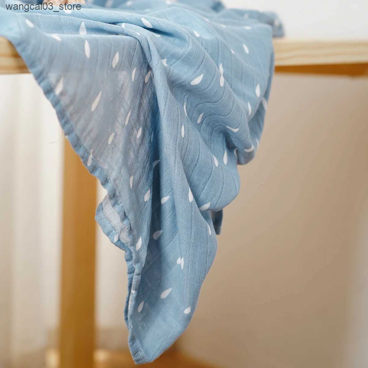 Blankets Swaddling HappyFlute New Fashion Prints 120*110cm Soft Bamboo Cotton Baby Wrap Travel Newborn Multi-function Swaddle Sleeping Blanket L240910