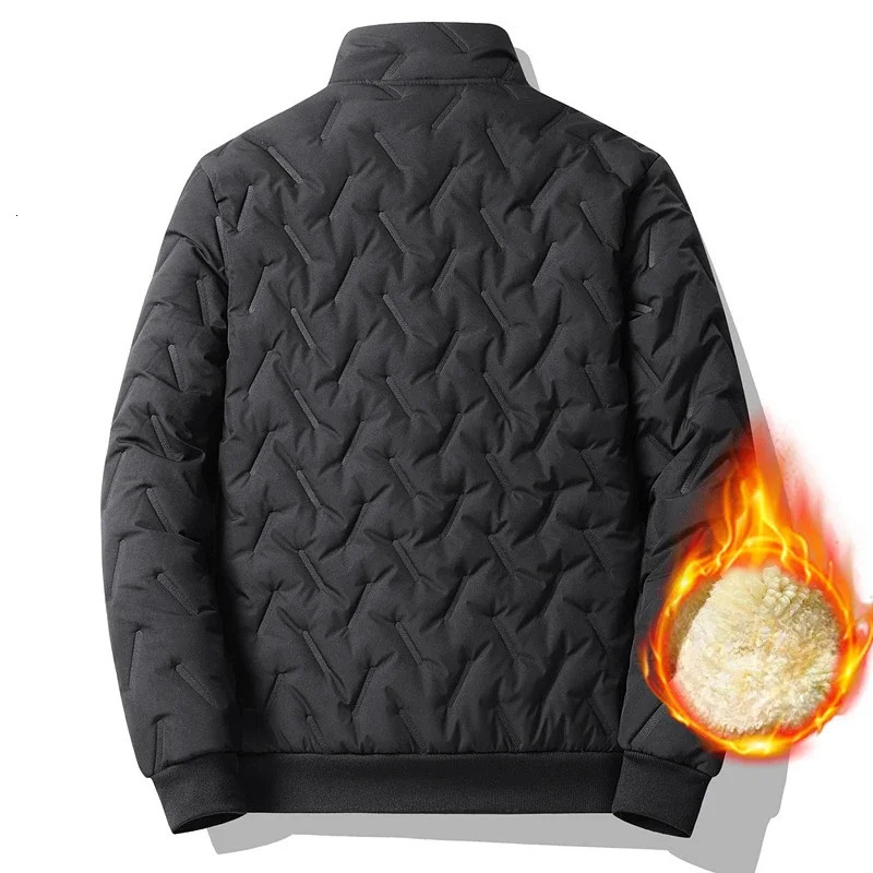 Mens Coat Winter Lamb Top Plus Velvet Thickened WarmCoats High Quality Jacket Men Standing Collar 241011