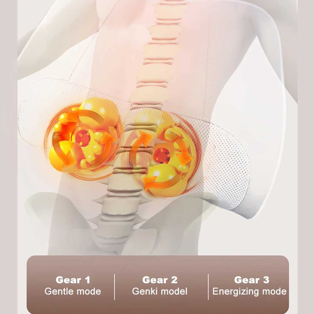 Multi functional massage pillow 3-level relaxation massage pillow vibrator electric neck and shoulder heating kneading massage pillow W240819