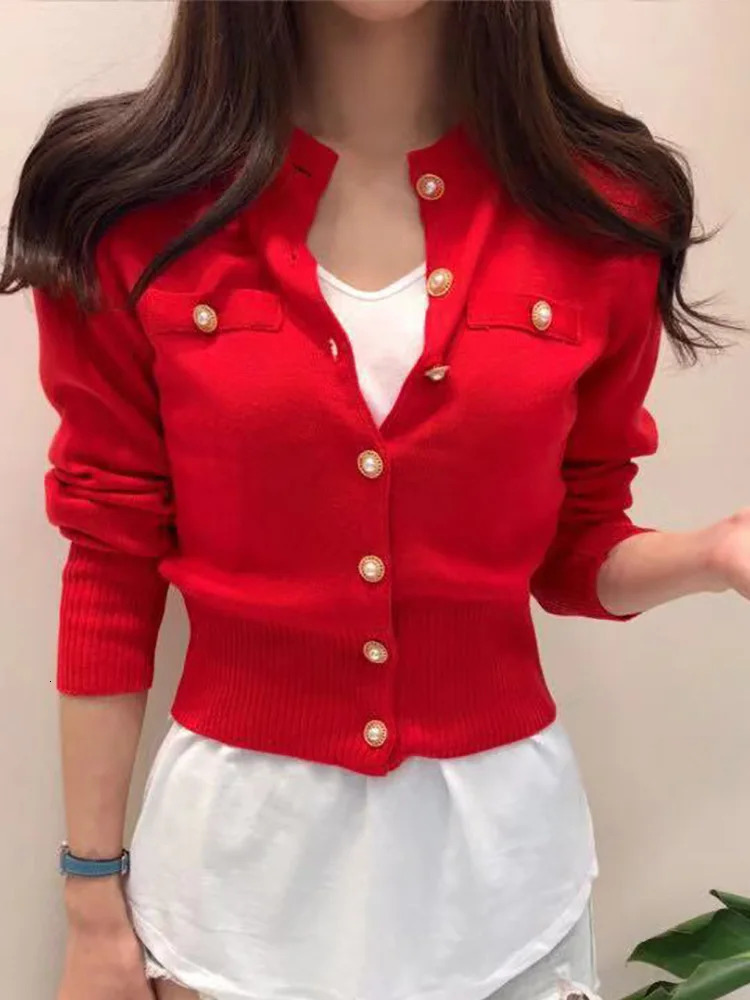 Autumn Winter Women Sweater Cardigan Black Elasticity Long Sleeve Tops O Neck Korean Fashion Sweaters Knitwear Ladeis Clothes 241009