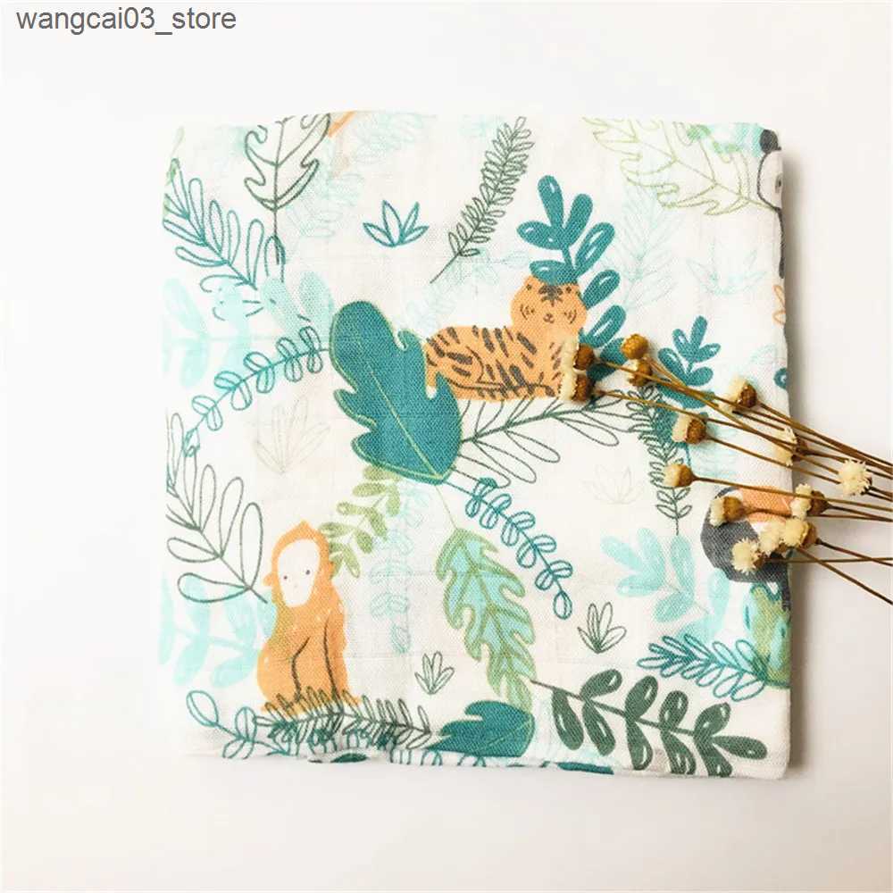 Blankets Swaddling 60*60cm Newborn Organic Cotton Bamboo Baby Blanket Muslin Swaddle Wrap Feeding Burpy Towel Scraf Bibs Muslin Big Diaper L240910