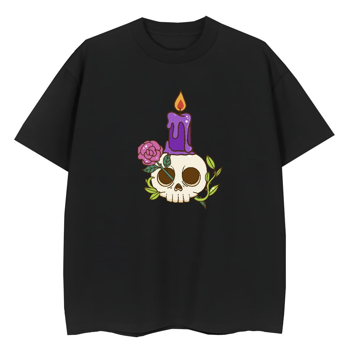 Classic Women T Shirts 230g Pure Cotton O Neck Short Sleeves Casual Beach skull Couples T Shirts Designer Custom Print Plus Size Tees