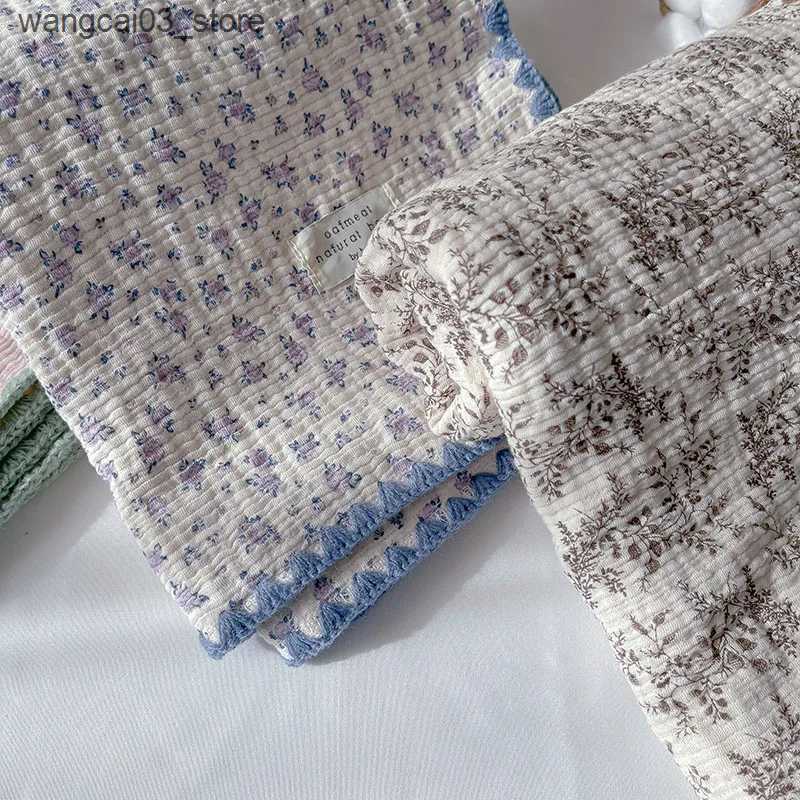 Blankets Swaddling Cotton Printing Baby Blanket Anti-shock Breathable Newborn Hooded Swaddle Wrap Cartoon Envelope Sleep Sacks Bedding Blanket L240910